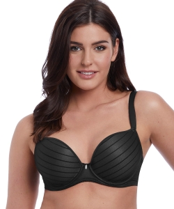 Biustonosz Freya Cameo Deco usztywniany plunge czarny