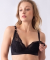 Hotmilk Warrior plunge biustonosz do karmienia z fiszbinami semi-soft czarny