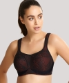 Biustonosz Panache Sport usztywniany do ćwiczeń black/coral