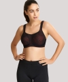 Biustonosz Panache Sport usztywniany do ćwiczeń black/coral