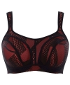 Biustonosz Panache Sport usztywniany do ćwiczeń black/coral