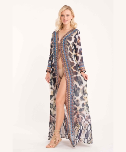 Kimono plażowe Iconique IC21-145 długie