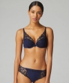 Biustonosz Simone Perele Wish 12B347 push-up Bleu nuit