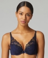 Biustonosz Simone Perele Wish 12B347 push-up Bleu nuit