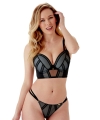 Biustonosz Gossard Shadow Mesh longline usztywniany black grey