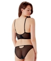 Biustonosz Gossard Shadow Mesh longline usztywniany black grey