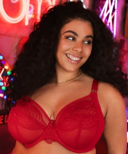 Biustonosz Elomi Priya UW plunge miękki haute red