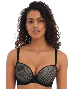 Biustonosz Freya Tailored deco plunge usztywniany czarny