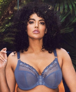 Biustonosz Elomi Matilda miękki plunge denim daisy