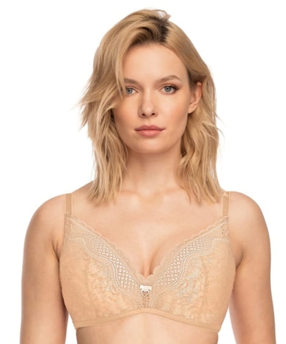 Biustonosz Nipplex Clarisa push-up bez fiszbin beżowy