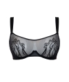 Biustonosz Scantilly Sheer flora bandeau miękki czarny