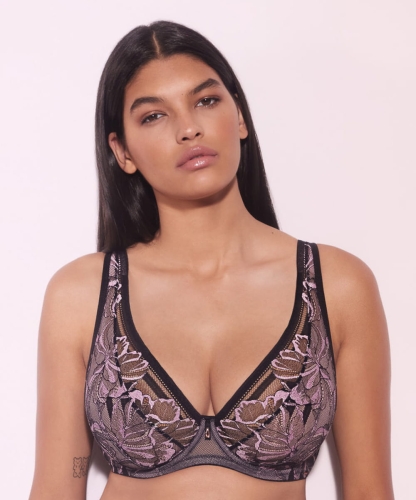 Biustonosz Alles Glossy iris bralette plus miękki czarny