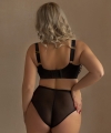 Figi Krisline Panther z wysokim stanem koronkowe czarne