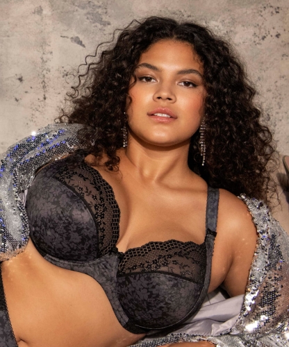 Biustonosz Elomi Lucie miękki plunge stretch black