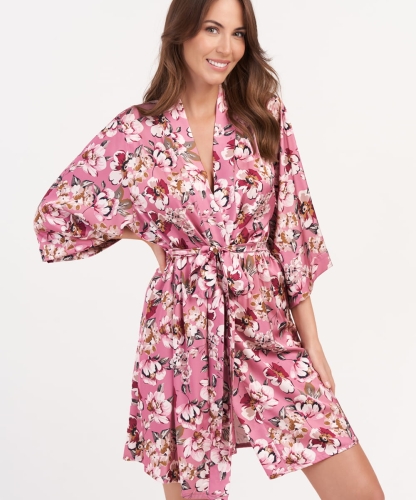 Kimono Endorfinella Honey różowa melodia satynowe