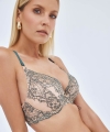 Biustonosz Alles Splendore push-up beżowo-zielony