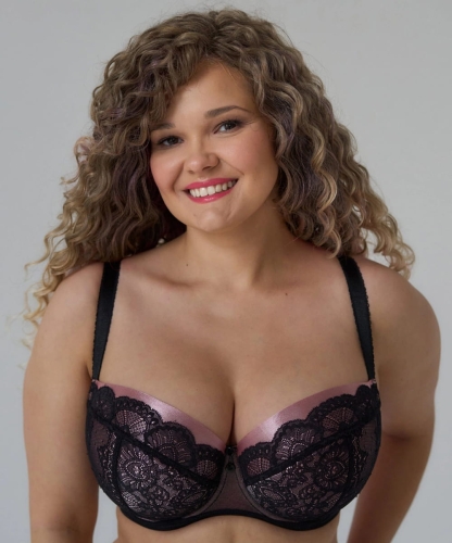 Biustonosz Ewa Michalak S Rosa Bella push-up czarny