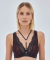 Biustonosz Alles Heartbeat bralette miękki czarno-czerwony
