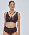 Biustonosz Alles Heartbeat bralette miękki czarno-czerwony