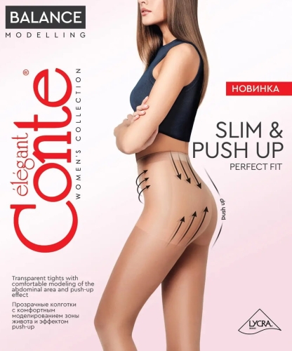 Rajstopy damskie Conte Balance 15 DEN slim &amp; push-up