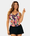 Kostium kąpielowy Feba F33A/902 Flower Power jednoczęściowy ze spódniczką