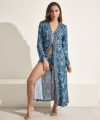 Kimono plażowe Selmark BM297 niebieskie