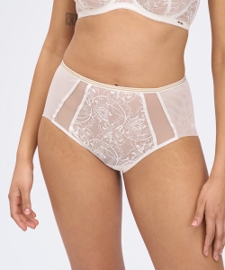 Figi Alles Chiara wysokie koronkowe off-white