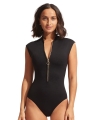 Kostium kąpielowy Seafolly 10987-942 zip front black