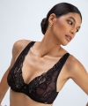 Biustonosz Alles Truffle noir M bralette miękki koronkowy