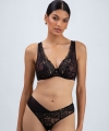 Biustonosz Alles Truffle noir M bralette miękki koronkowy