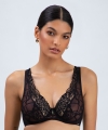 Biustonosz Alles Truffle noir M bralette miękki koronkowy