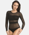 Body damskie Teyli Stripy z długim rękawem czarne