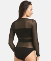 Body damskie Teyli Stripy z długim rękawem czarne