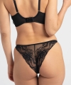 Figi tanga Samanta Mystery M300 koronkowe czarne