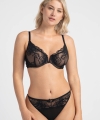 Figi tanga Samanta Mystery M300 koronkowe czarne