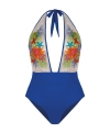 Monokini Feba FL168A/604H jednoczęściowe kwiatowy haft