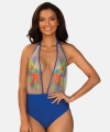 Monokini Feba FL168A/604H jednoczęściowe kwiatowy haft