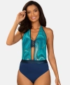 Monokini Feba F168A/928H z siateczki błękitna fala