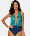 Monokini Feba F168A/928H z siateczki błękitna fala