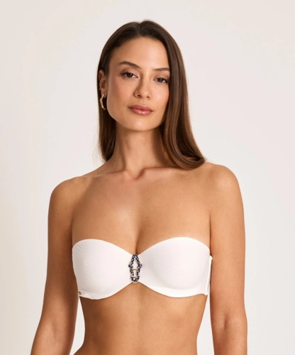 Kostium kąpielowy Selmark BN816 bandeau biały
