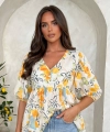 Bluzka damska Lemon z bufiastymi rękawami