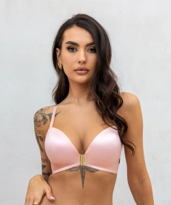 Biustonosz Krisline Sugar brassiere odpinany z przodu brzoskwinia
