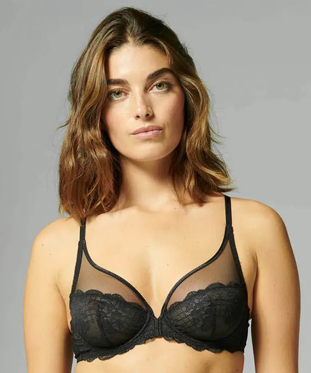 Biustonosz Simone Perele Reve 12Z319 plunge miękki czarny