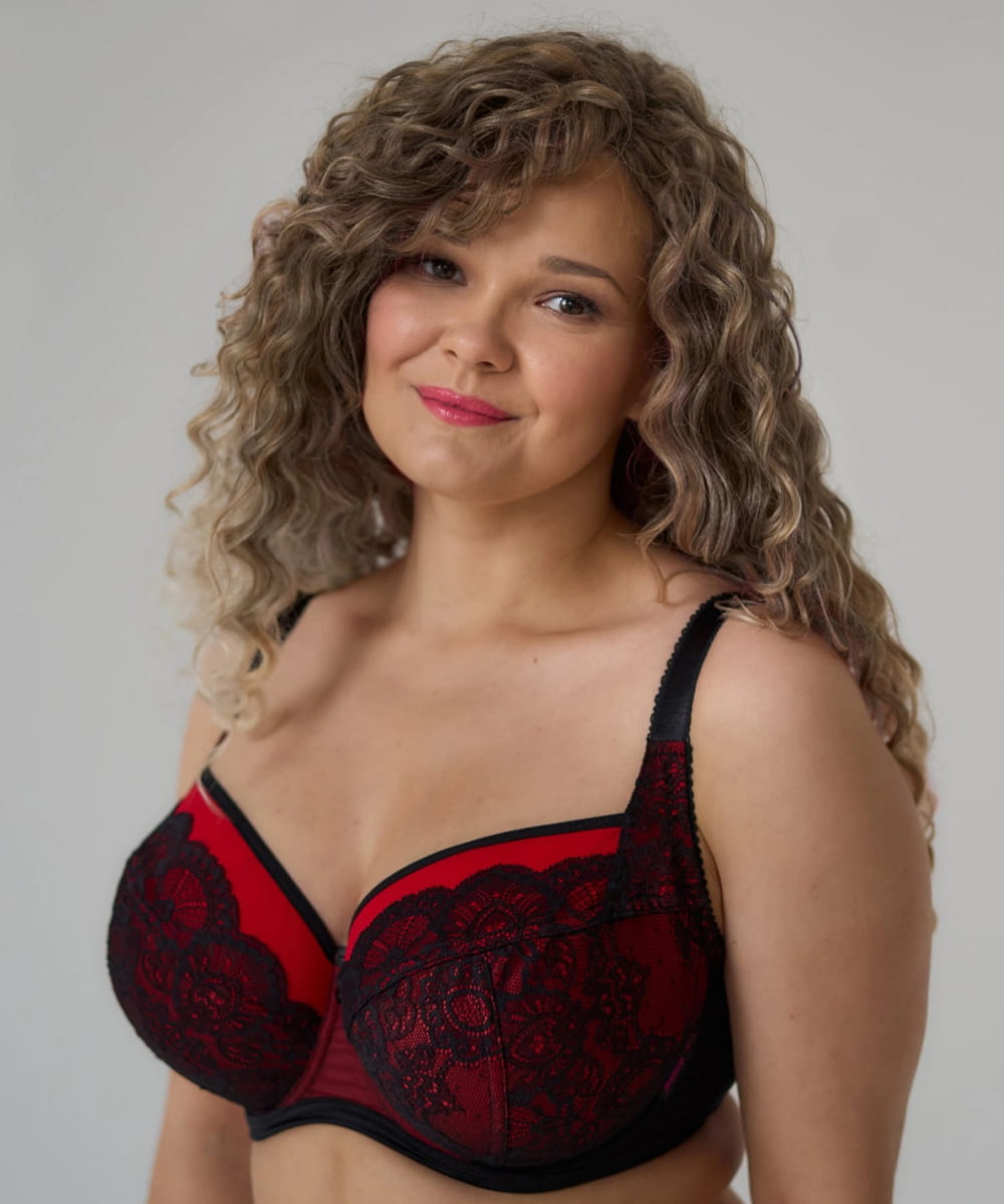 Biustonosz Ewa Michalak BML Red Bella miękki czerwony