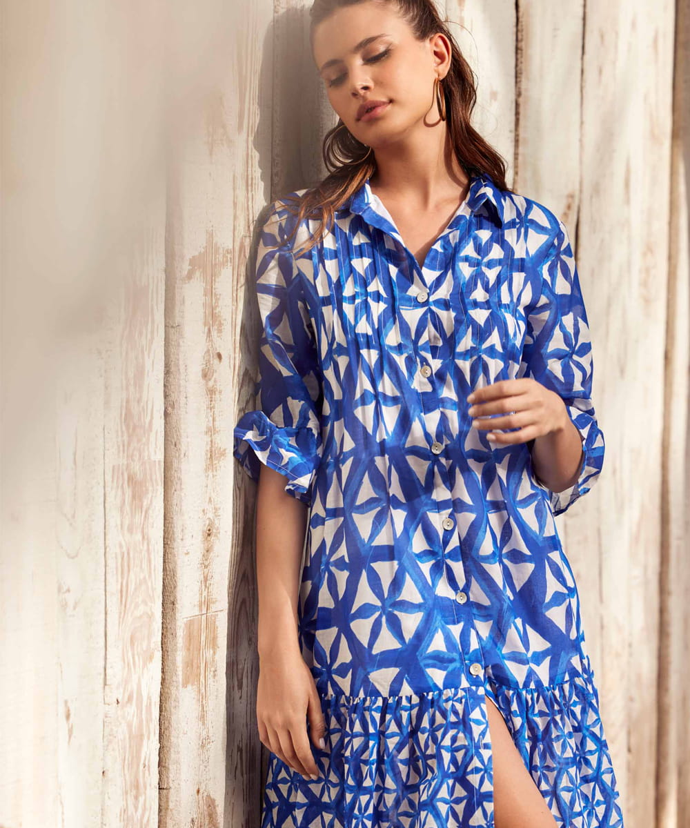 Sukienka plażowa Iconique IC25-087 Corfu royal blue
