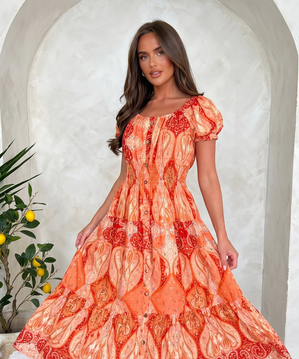 Sukienka damska Valentina hiszpanka orange